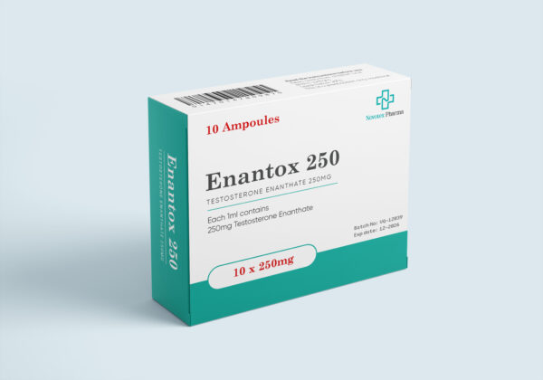 Enantox 250 mg Testosterone Enanthate injectable solution by Novotex Pharma, 10 mL vial front view
