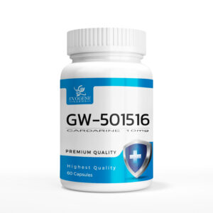 Evogene SARMs GW-501516 10mg bottle with capsules displayed on a clean white background