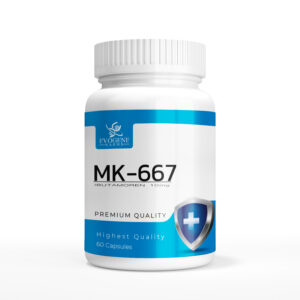Evogene SARMs MK-677 10mg capsule bottle on a white background