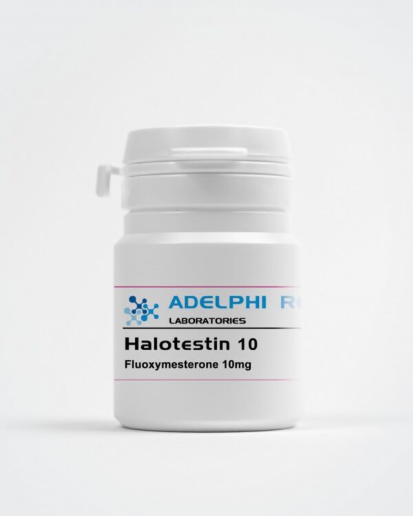 Adelphi Research Halotestin 10mg tablets in labeled packaging
