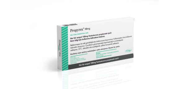 Propyrex Testosterone Propionate 100 mg/mL vial by Proton Pharma, back view