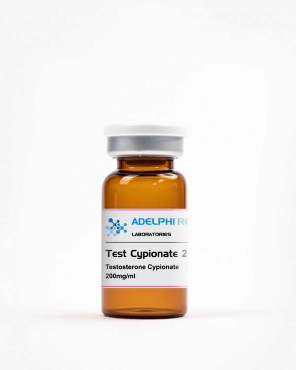 Adelphi Research Testosterone Cypionate 200mg/mL injectable vial with product label