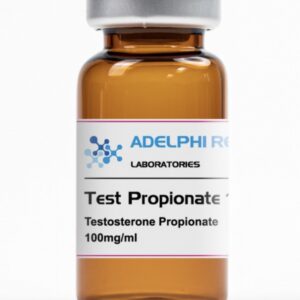 Adelphi Research Testosterone Propionate 100mg/mL injectable vial with product label