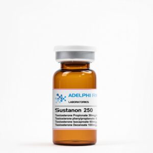 Adelphi Research Sustanon 250 injectable vial with testosterone blend label
