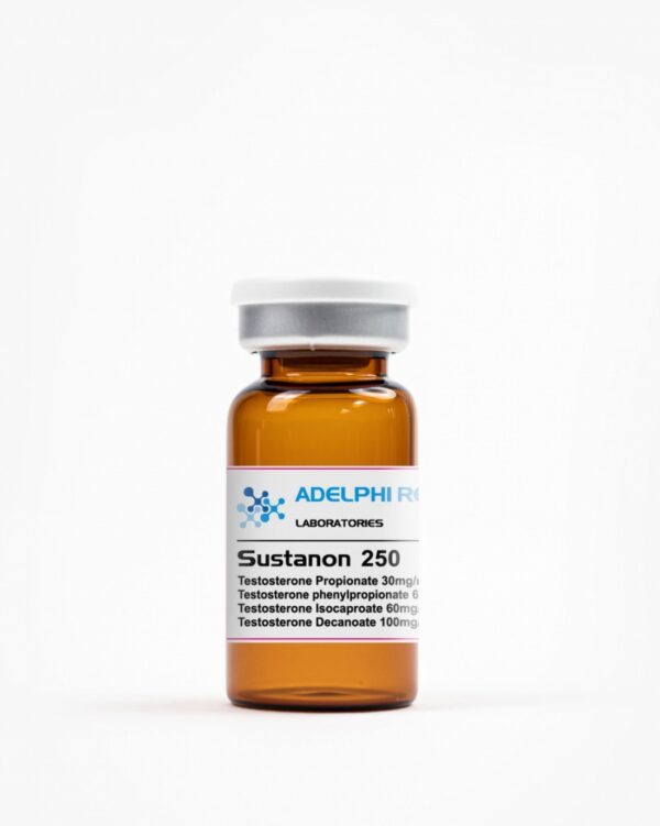 Adelphi Research Sustanon 250 injectable vial with testosterone blend label