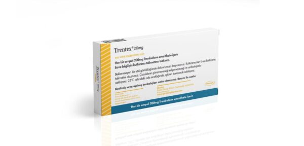 Trentex Trenbolone Enanthate 200 mg/mL vial by Proton Pharma, back-facing view