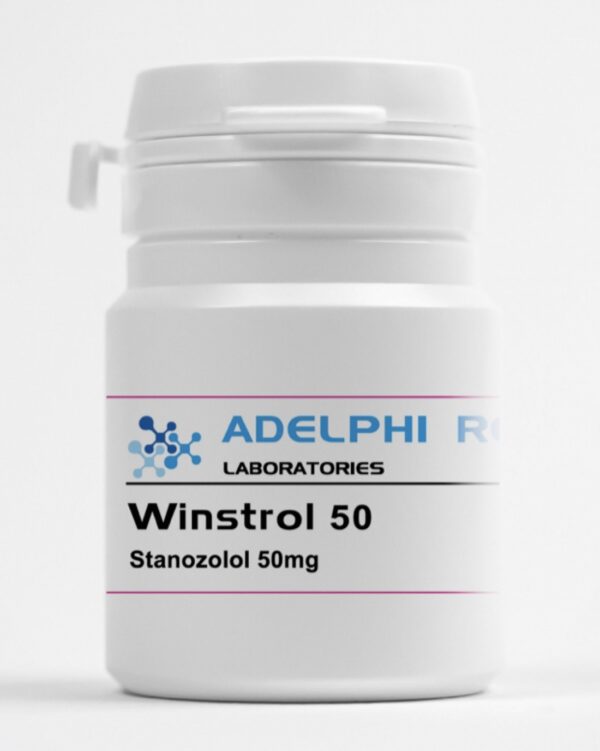 Adelphi Research Winstrol 50mg tablets in branded packaging