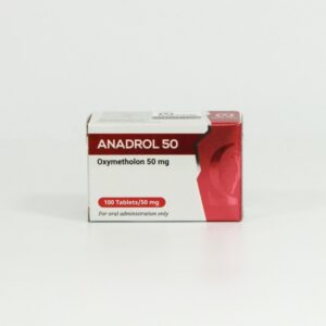 Omega Meds Anadrol 50mg tablets bottle, oral anabolic steroid for anemia and muscle wasting treatment