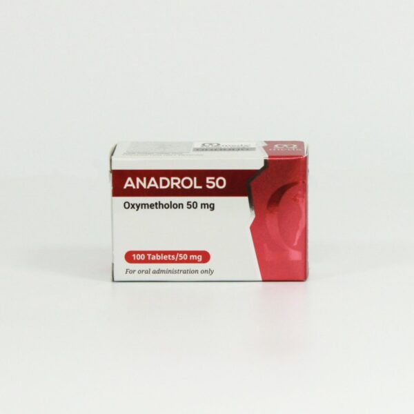Omega Meds Anadrol 50mg tablets bottle, oral anabolic steroid for anemia and muscle wasting treatment