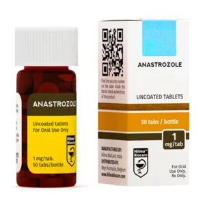 Hilma Biocare Anastrozole 1mg tablet blister pack on white background