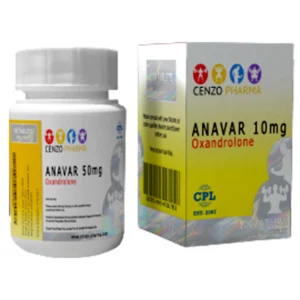 Cenzo Pharma Anavar 10mg tablets bottle, 100 tablets of Oxandrolone for medical use