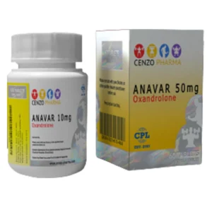 Cenzo Pharma Anavar 50mg tablets bottle, 60 tablets of Oxandrolone for clinical use