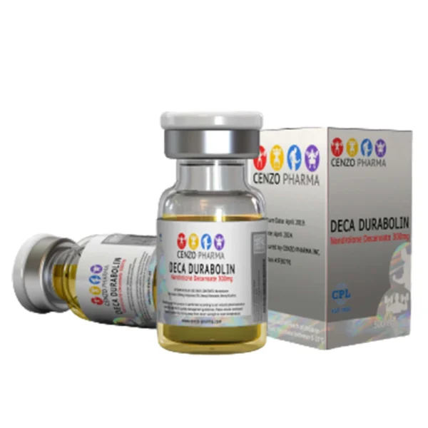 Cenzo Pharma Deca Durabolin 300mg/mL vial with product label and packaging.