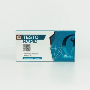 Omega Meds Testo Rapid 100mg/mL vial, fast-acting injectable testosterone for hormone therapy