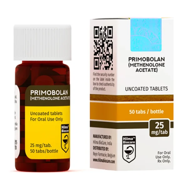 Hilma Biocare Primobolan 25mg tablets bottle, anabolic steroid for medical muscle maintenance
