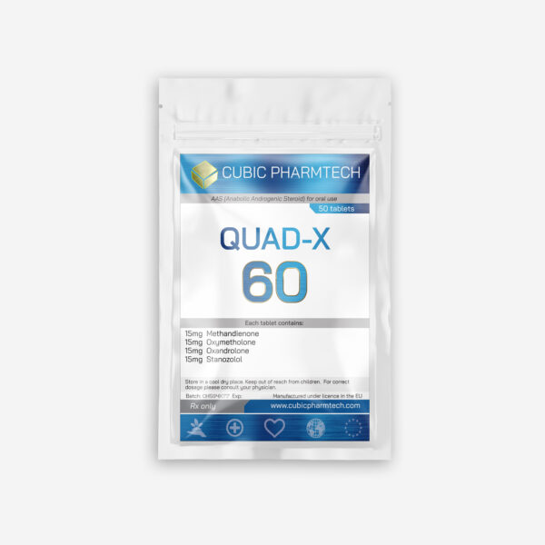 Cubic Pharmtech Quad 60mg tablets bottle, 50 tablets oral anabolic steroid blend for medical use