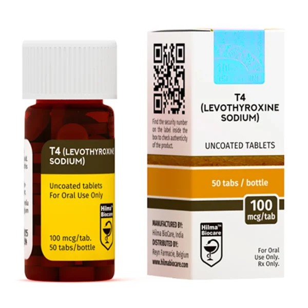 T4 50mcg tablets by Hilma Biocare provide thyroid hormone replacement for hypothyroidism and thyroid disorders.