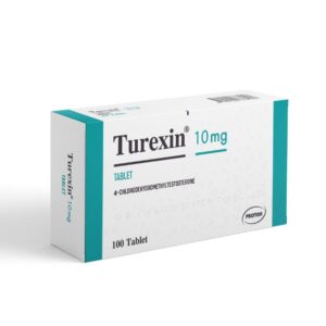 Box of Turexin 10mg tablets by Proton Pharma – 100-tablet blister pack for clinical or B2B use