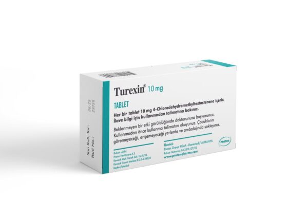 Box of Turexin 10mg tablets by Proton Pharma – 100-tablet blister pack for clinical or B2B use