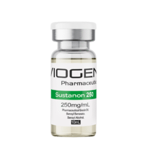 Sustanon 250 mg/mL injectable vial by Viogen Pharmaceuticals for laboratory use