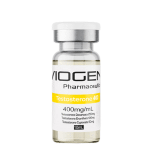 Testosterone Mix 400 mg/mL injectable vial by Viogen Pharmaceuticals for laboratory and analytical use