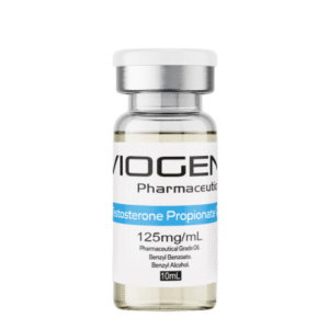 Testosterone Propionate 125 mg/mL injectable vial by Viogen Pharmaceuticals for laboratory use